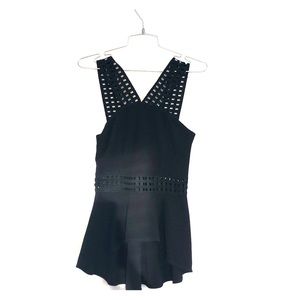 Black Bebe peplum top size XS